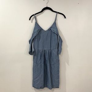Off the Shoulders Faux Denim Dress (M)